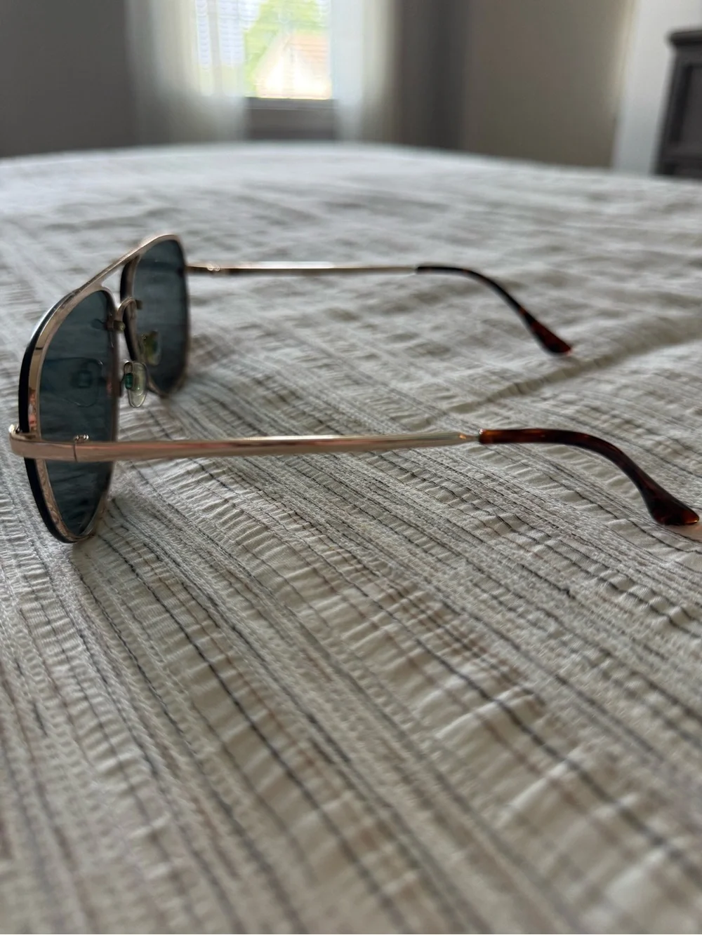 Quay Australia women's  Aviator Sunglasses - Gold Frame with Dark Green Lenses